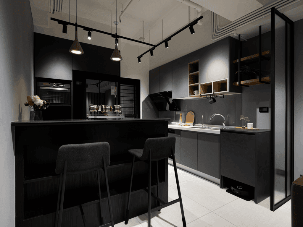 黑色工業風帶來強烈的個性風格 / 圖片擷取自靖澐室內設計粉專